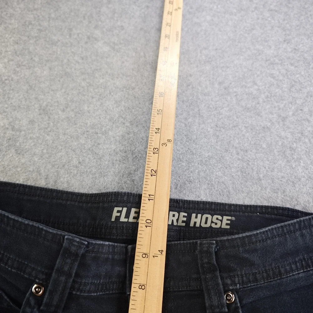 Duluth Flex Fire Hose Pants Mens 30x30 Slim Fit Black Solid Straight Stretch